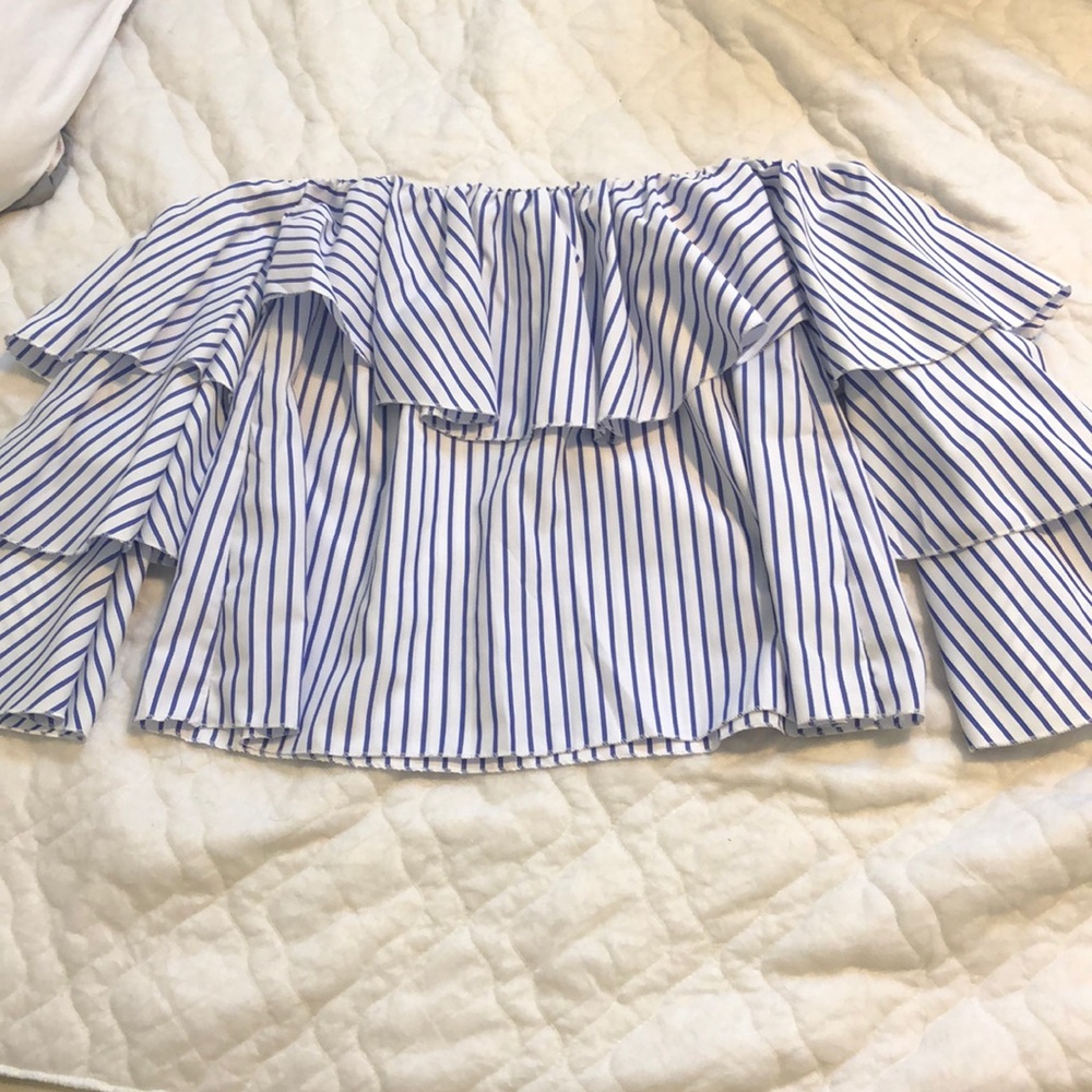 Never Worn! Boutique Flared Sleeve Crop Dress Top